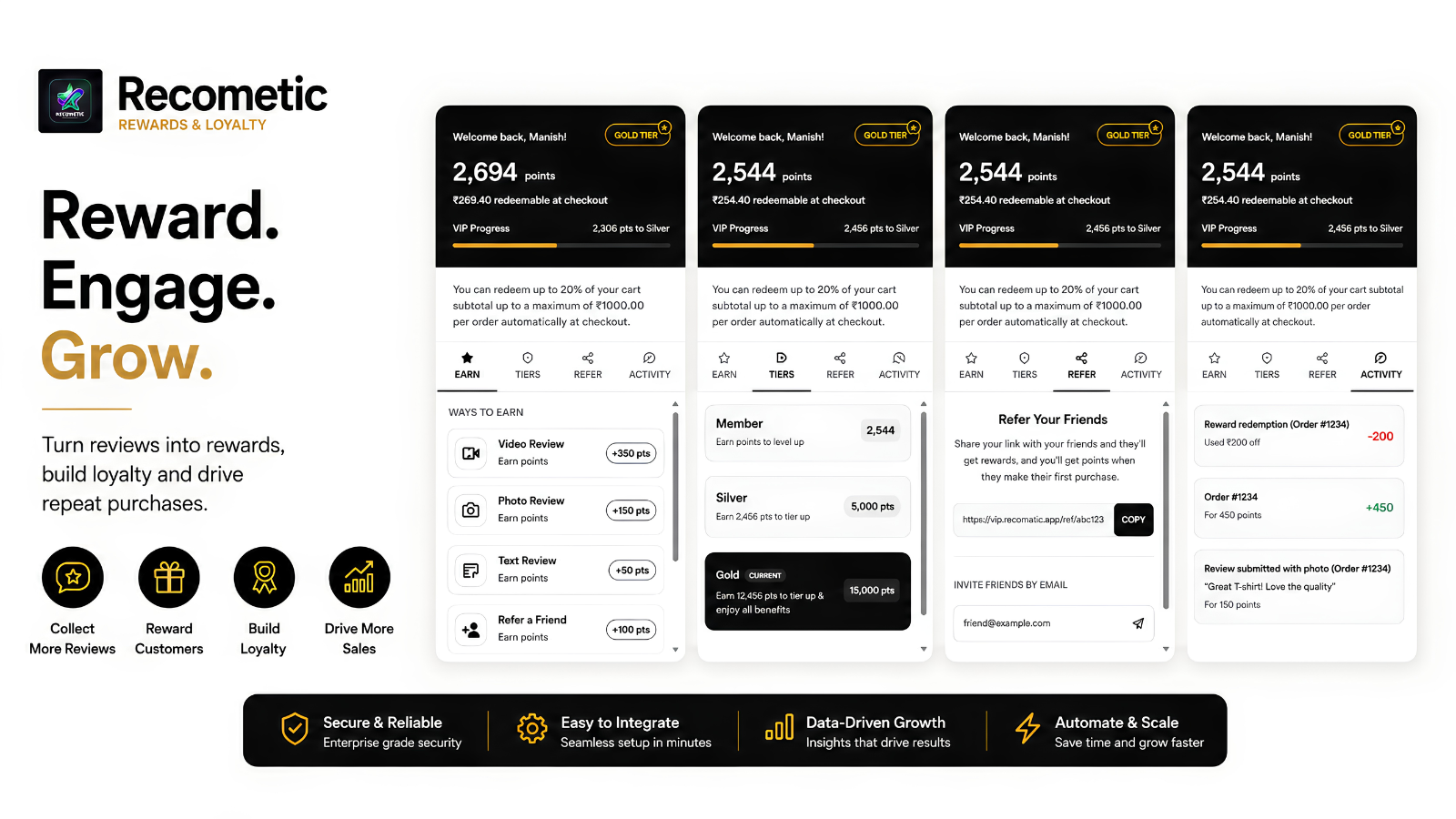 Interactive Loyalty Wallet Dashboard & Widgets